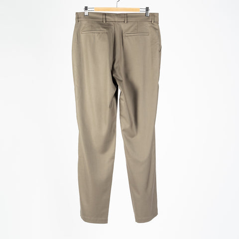 De Bonne Facture Vert-de-Gris Super 130's Merino One Pleat Trousers - Made in France (lapel detail)