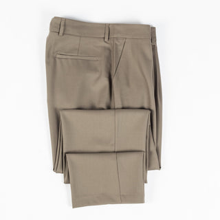 De Bonne Facture Vert-de-Gris Super 130's Merino One Pleat Trousers - Made in France (lining detail)