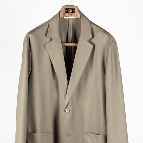 De Bonne Facture Vert-de-Gris Super 130's Merino Writer's Jacket - Made in France (sleeve detail)