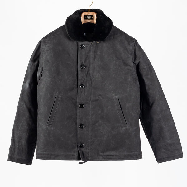 Black/Black Waxed Canvas N-1 Deck Jacket
