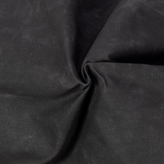 Black/Kodiak waxed canvas N-1 Deck Jacket with brown Kodiak mouton collar, waxed canvas close-up