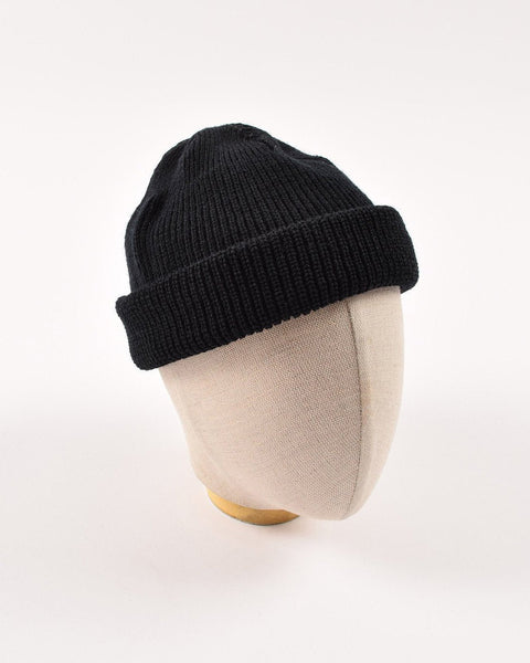 Dehen 1920 Black Black Wool Knit Watch Cap (back)