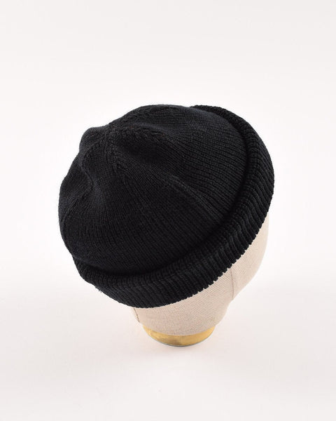Dehen 1920 Black Black Wool Knit Watch Cap (detail)