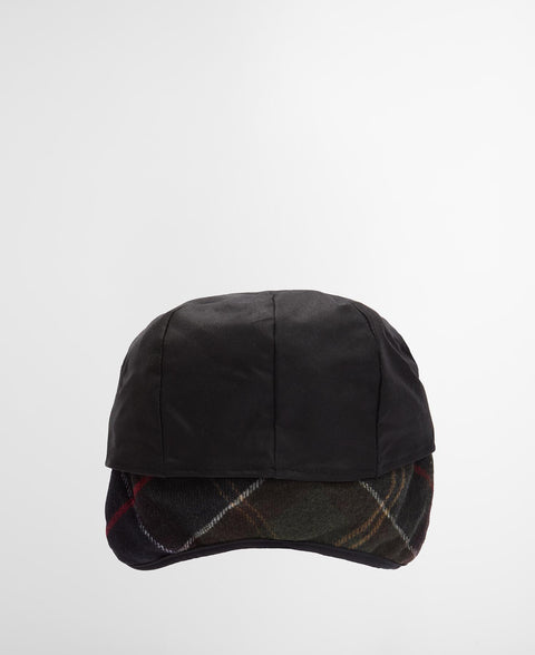 Barbour Black Cheviot Waxed Flat Cap - Wool, Cotton, Polyester, Tartan, Made In England - View 7