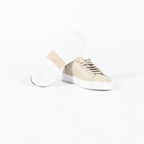 RFR Fabiano Ricci Cream Grain Leather Slip-On Sneaker (fabric detail)