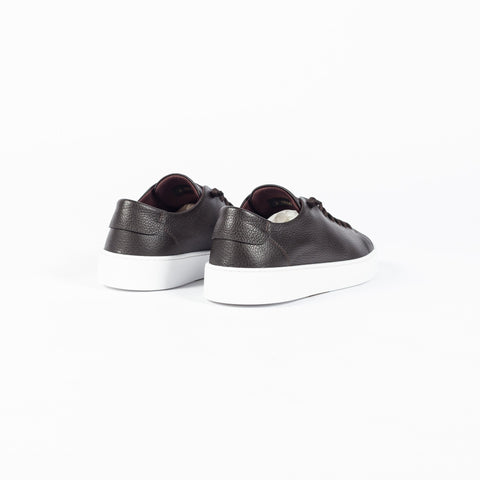 RFR Fabiano Ricci Testa di Moro Brown Grain Leather Slip-On Sneaker (front view)