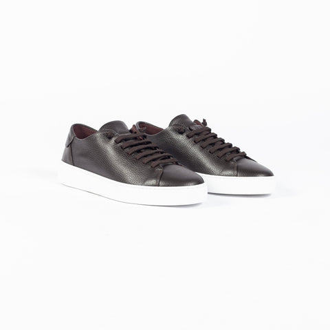 RFR Fabiano Ricci Testa di Moro Brown Grain Leather Slip-On Sneaker (side profile)