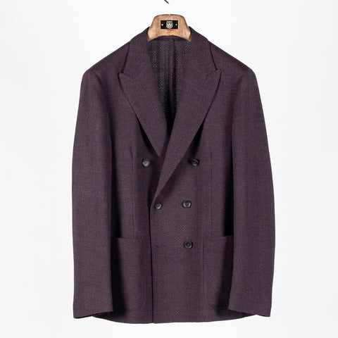 Fradi Denim Magenta double-breasted jacket, front view