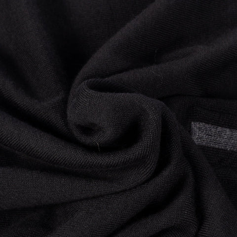 Gran Sasso Black Virgin Wool Mock-Neck Quarter-Zip Pullover (front view)