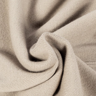 Gran Sasso Taupe Wool-Cashmere Blend Mock-Neck Quarter-Zip Pullover (front view)