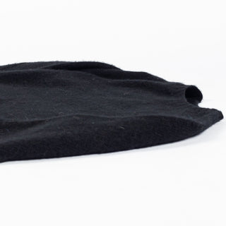 Harley of Scotland Black Pure New Wool Shaggy Crew Neck Sweater - Scotland (buttonhole detail)