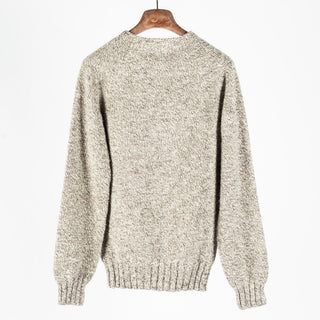 Harley of Scotland Herdwick Saddle Shoulder Crew Neck Sweater (back view)