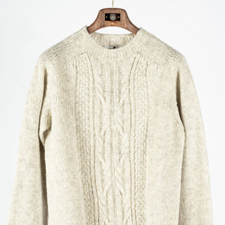 Harley of Scotland Portland Cable Crew Neck Sweater (collar detail)