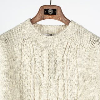 Harley of Scotland Portland Cable Crew Neck Sweater (on model)