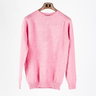 Harley of Scotland Sakura Pure New Wool Shaggy Crew Neck Sweater — Scotland