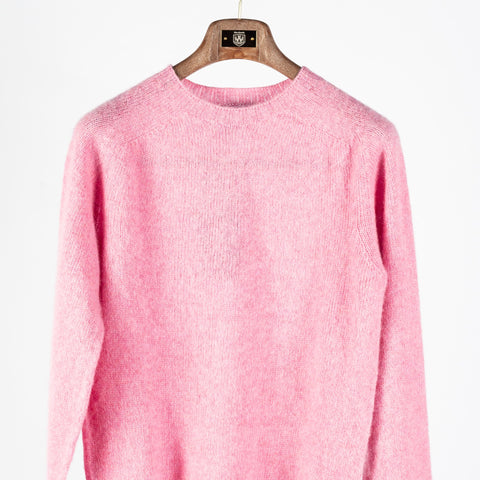 Harley of Scotland Sakura Shaggy Crew Neck Sweater (collar detail)