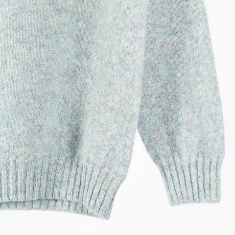 Harley of Scotland Seaglass Shaggy Crew Neck Sweater (back view)