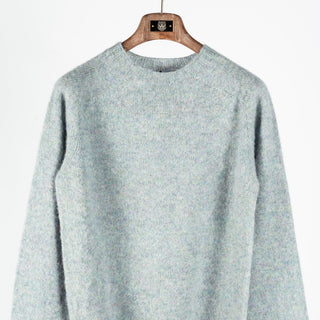 Harley of Scotland Seaglass Shaggy Crew Neck Sweater (collar detail)