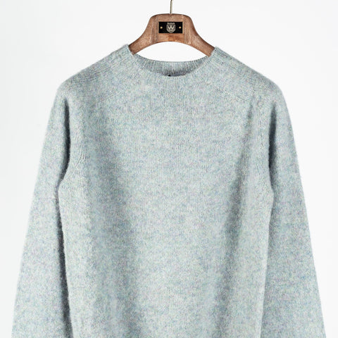 Harley of Scotland Seaglass Shaggy Crew Neck Sweater (collar detail)