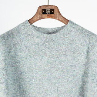 Harley of Scotland Seaglass Shaggy Crew Neck Sweater (on model)