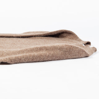 Harley of Scotland Tundra Pure New Wool Shaggy Crew Neck Sweater - Scotland (buttonhole detail)