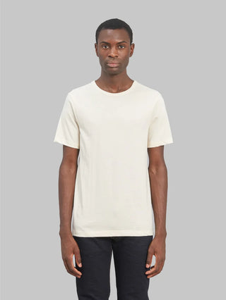 Merz b. Schwanen Nature 215 Loopwheeled Midweight T-Shirt - White, Cotton, Jersey, Knit, Made In Germany - Alternate View