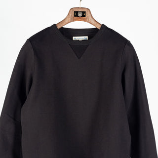 Merz b. Schwanen Deep Black Original Heavy Loopwheeled Sweatshirt - Germany (collar detail)