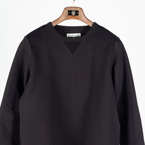 Merz b. Schwanen Deep Black Original Heavy Loopwheeled Sweatshirt - Germany (collar detail)