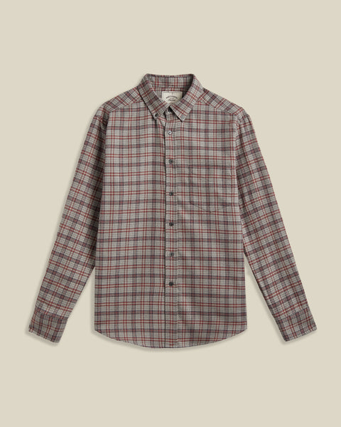 Portuguese Flannel Cedar in Grey/Bordeaux — Portugal