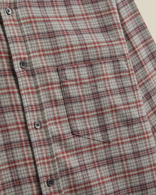 Portuguese Flannel Cedar in Grey/Bordeaux (side profile)