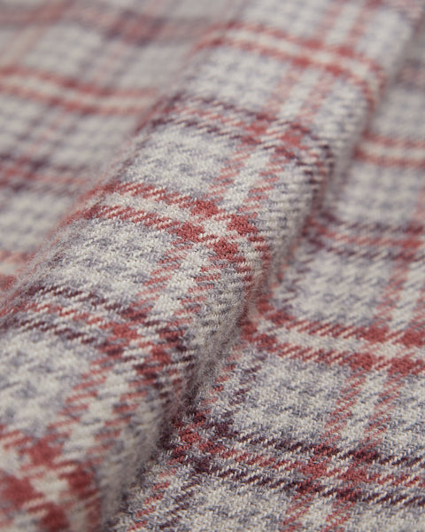 Portuguese Flannel Cedar in Grey/Bordeaux (fabric detail)