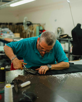 J. Mueser Naples atelier — master tailor at work