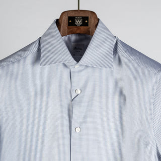 Stenstroms Blue Twill Dress Shirt (on model)