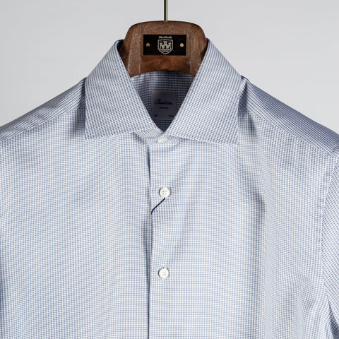 Stenstroms Blue Twill Dress Shirt (on model)
