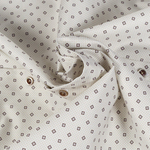 Stenstroms Light Beige Twill Dress Shirt (front view)