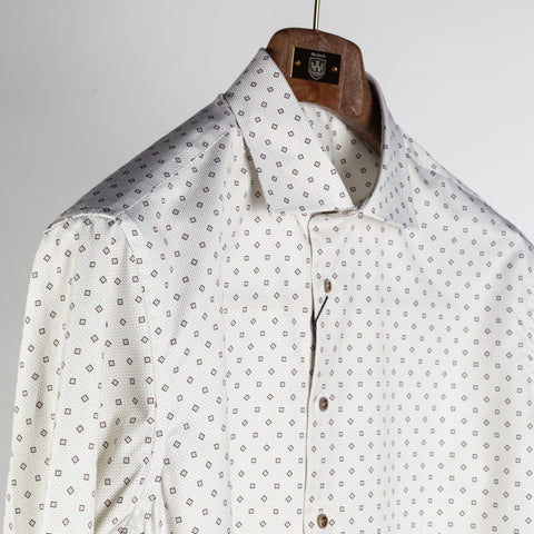 Stenstroms Light Beige Twill Dress Shirt (side profile)