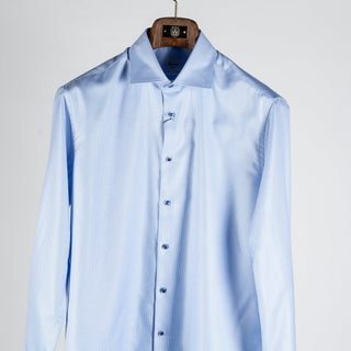 Stenstroms Light Blue Twill Shirt (collar detail)