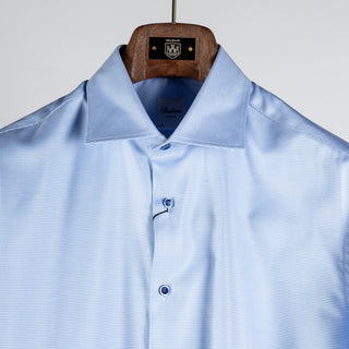 Stenstroms Light Blue Twill Shirt (on model)