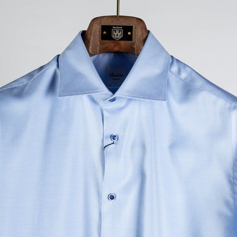 Stenstroms Light Blue Twill Shirt (on model)