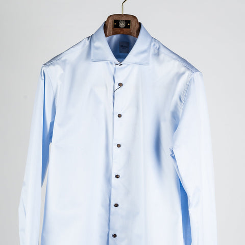 Stenstroms Light Blue Twill Shirt (collar detail)