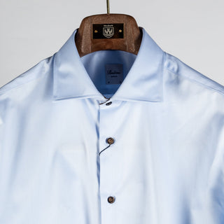 Stenstroms Light Blue Twill Shirt (on model)