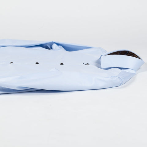 Stenstroms Light Blue Twill Shirt - Sweden (buttonhole detail)