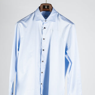 Stenstroms Light Blue Twill Shirt (collar detail)