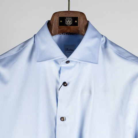 Stenstroms Light Blue Twill Shirt (on model)