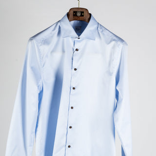 Stenstroms Light Blue Twill Shirt (collar detail)