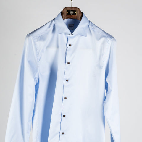 Stenstroms Light Blue Twill Shirt (collar detail)