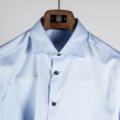 Stenstroms Light Blue Twill Shirt (on model)