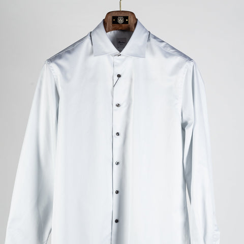 Stenstroms Light Grey Twill Shirt (collar detail)