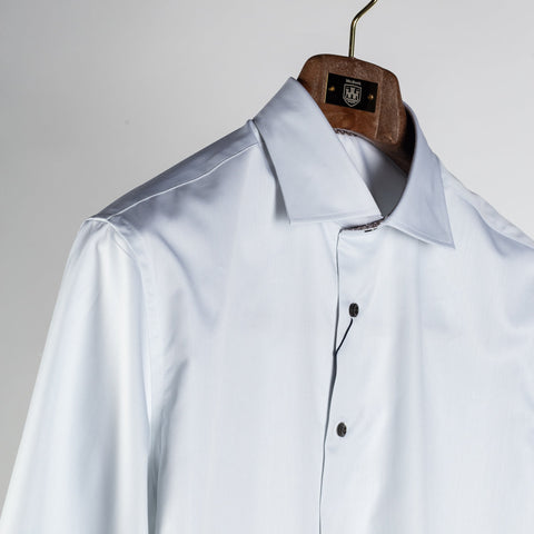 Stenstroms Light Grey Twill Shirt (side profile)