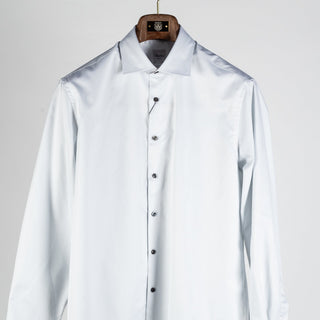 Stenstroms Light Grey Twill Shirt (collar detail)